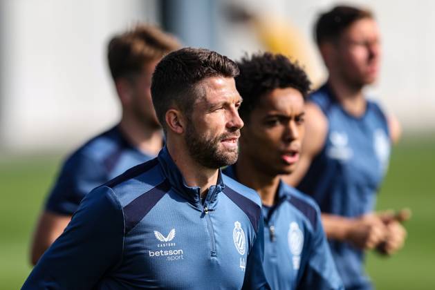 Club s Brandon Mechele is pictured during a training session of Belgian soccer team Club Brugge KV, Monday 7 September 2026 in Knokke-Heist. Club is preparing for the first game in the UEFA Champions League league phase against English Aston Villa FC tomorrow. BRUNOxFAHY x185528638x