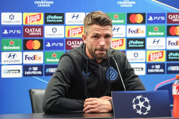 Club s Brandon Mechele is pictured during a press conference, PK, Pressekonferenz of Belgian soccer team Club Brugge KV, Monday 7 September 2026 in Knokke-Heist. Club is preparing for the first game in the UEFA Champions League league phase against English Aston Villa FC tomorrow. BRUNOxFAHY x185547929x