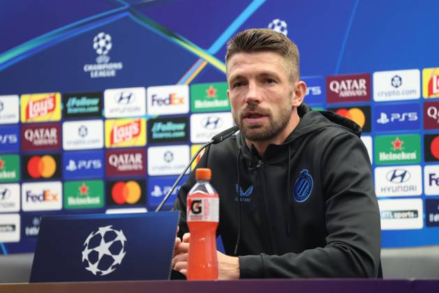 Club s Brandon Mechele is pictured during a press conference, PK, Pressekonferenz of Belgian soccer team Club Brugge KV, Monday 7 September 2026 in Knokke-Heist. Club is preparing for the first game in the UEFA Champions League league phase against English Aston Villa FC tomorrow. BRUNOxFAHY x185547210x