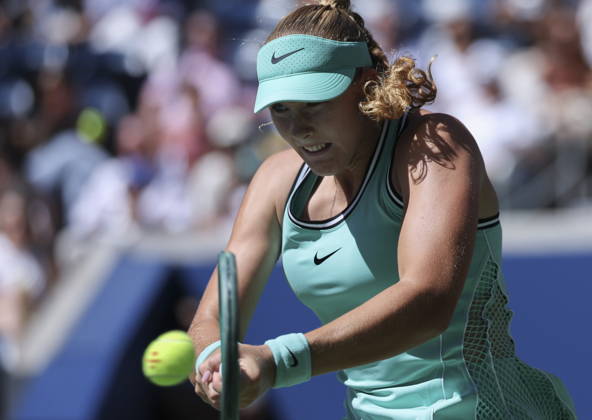 US Open tennis tournament - Day 9 Mirra Andreeva of Russia in action against Anastasia Potapova of Austria during the Women s Singles round 4 of the US Open Tennis Championships at the USTA Billie Jean King National Tennis Center in Flushing Meadows, New York, USA, 07 September 2026. The 2026 US Open tournament runs from 23 August through 13 September. FLUSHING MEADOWS NEW YORK United States  Copyright: xSARAHxYENESELx