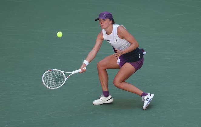 Iga Swiatek of Poland in action 2026 US Open, Day Nine, USTA Billie Jean King National Tennis Center, New York, USA - 07 Sep 2026New York USTA Billie Jean King National T New York (NY) United States of America EDITORIAL USE ONLY No use with unauthorised audio, video, data, fixture lists, club league logos or live services. Online in-match use limited to 120 images, no video emulation. No use in betting, games or single club league player publications.  Copyright: xEllaxLing Shutterstockx 17137670p
