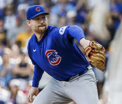 Chicago Cubs relief pitcher Ryan Zeferjahn throws in the eighth inning of the MLB, Baseball Herren, USA game between the Chicago Cubs and the Milwaukee Brewers at American Family Field in Milwaukee, Wisconsin on Monday, September 7, 2026. The Brewers defeated the Cubs 4-3.  MIL20260907828 TANNENxMAURY
