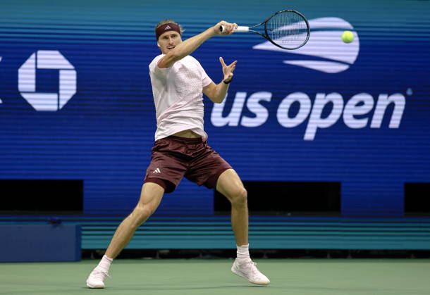 US Open tennis tournament - Day 9 Alexander Zverev of Germany in action against Luciano Darderi of Italy during their men s singles fourth round match at the US Open Tennis Championships at the USTA Billie Jean King National Tennis Center in Flushing Meadows, New York, USA, 07 September 2026. The 2026 US Open tournament runs from 23 August through 13 September. FLUSHING MEADOWS NEW YORK United States  Copyright: xCRISTOBALxHERRERA-ULASHKEVICHx