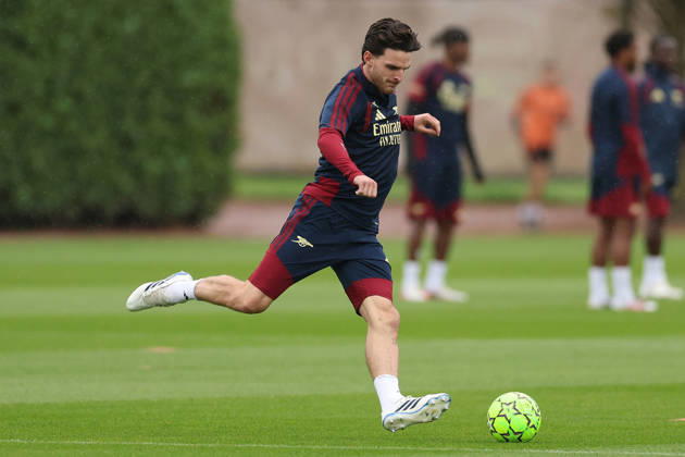 Arsenal Training, Champions League Declan Rice of Arsenal during the Arsenal Training session ahead of the UEFA Champions League Round 1 match v Napoli, at the Arsenal FC Training Centre, London Colney, England on 8 September 2026 Credit: Tiego Grenho Every Second Media Editorial use only. All images are copyright Every Second Media Limited. No images may be reproduced without prior permission. Copyright: xIMAGO EveryxSecondxMediax ESM-2149-0004 TiegoxGrenhox xEveryxSecondxMediax