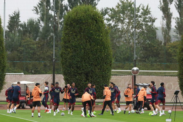 Arsenal Training, Champions League General view during the Arsenal Training session ahead of the UEFA Champions League Round 1 match v Napoli, at the Arsenal FC Training Centre, London Colney, England on 8 September 2026 Credit: Tiego Grenho Every Second Media Editorial use only. All images are copyright Every Second Media Limited. No images may be reproduced without prior permission. Copyright: xIMAGO EveryxSecondxMediax ESM-2149-0005 TiegoxGrenhox xEveryxSecondxMediax