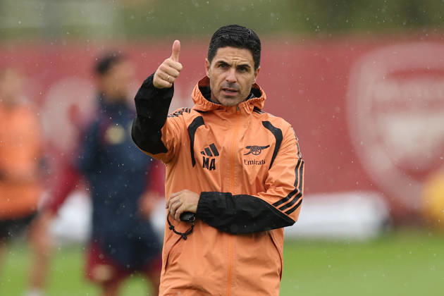 Arsenal Training, Champions League Arsenal manager Mikel Arteta during the Arsenal Training session ahead of the UEFA Champions League Round 1 match v Napoli, at the Arsenal FC Training Centre, London Colney, England on 8 September 2026 Credit: Tiego Grenho Every Second Media Editorial use only. All images are copyright Every Second Media Limited. No images may be reproduced without prior permission. Copyright: xIMAGO EveryxSecondxMediax ESM-2149-0014 TiegoxGrenhox xEveryxSecondxMediax