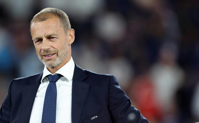 August 12, 2026, Salzburg, Bayern, Austria: UEFA President Aleksander Ceferin is seen during the UEFA Supercup Final football match between PSG and Aston Villa at Red Bull Arena Stadium in Salzburg , Austria. August 12th, 2026 Football UEFA Supercup Final PSG Vs Aston Villa  - ZUMAe140 20260812_zip_e140_020 Copyright: xDavidexEliasx