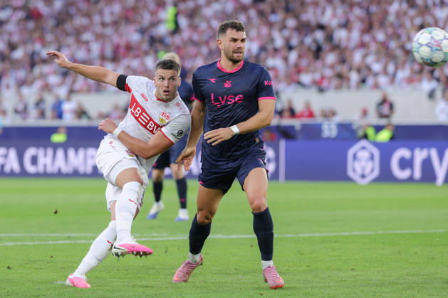 Stuttgart , Fußball UEFA Champions League VfB Stuttgart vs. Viking Stavanger , Ermedin Demirovic (VfB) erzielt das Tor zum 3:1