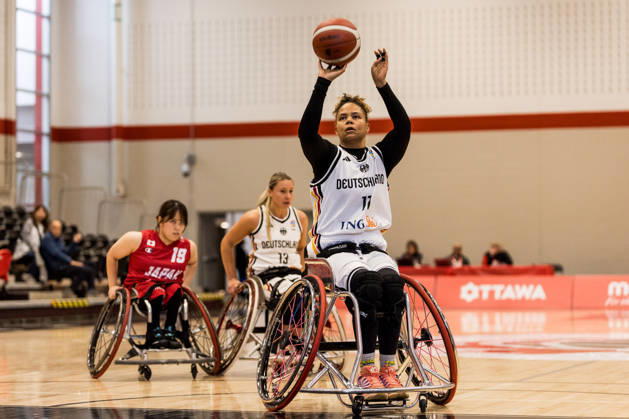 OTTAWA, CANADA - SEPTEMBER 09: Roli-Ann Neubauer (Germany, 11) shooting from the freethrow line during the Ottawa IWBF Wheelchair Basketball World Championships match between Germany vs. Japan at Carleton University on matchday 1 of the Ottawa IWBF Wheelchair Basketball World Championships on September 09, 2026 in Ottawa, Canada. Canada Copyright: xSteffiexWunderlx