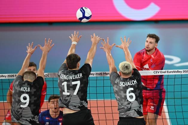 CEV EuroVolley 2026, France - Switzerland , 10 September 2026 mATHIS hENNO PLAYS during the CEV EuroVolley 2026 game between France and Switzerland, in Cluj Napoca, Romania, 10 September 2026. Copyright: xAlexxNicodimx