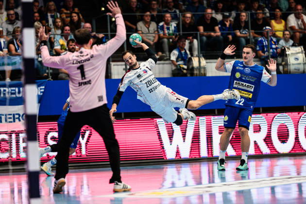 Matija Spikic (ThSV Eisenach, 01), Dominik Claus (SG BBM Bietigheim, 07), Felix Aellen (ThSV Eisenach, 22) GER, ThSV Eisenach gegen SG BBM Bietigheim, 1. Opel Handballbundesliga, Handball, 4.Spieltag, Saison 2026 2027, 19.00 Uhr, 10.09.2026 GER, ThSV Eisenach gegen SG BBM Bietigheim, 1. Opel Handballbundesliga, Handball, 4.Spieltag, Saison 2026 2027, 19.00 Uhr, 10.09.2026 Eisenach Copyright: xMartinxHerbstx