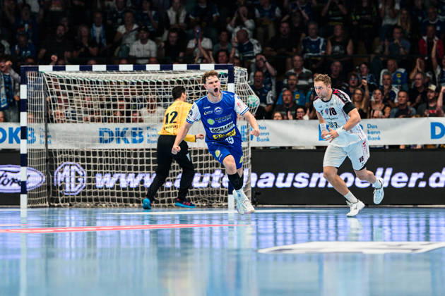 David More (ThSV Eisenach, 15) Jubel zum Treffer und dem Ausgleich kurz vor der Halbzeitpause. GER, ThSV Eisenach gegen SG BBM Bietigheim, 1. Opel Handballbundesliga, Handball, 4.Spieltag, Saison 2026 2027, 19.00 Uhr, 10.09.2026 GER, ThSV Eisenach gegen SG BBM Bietigheim, 1. Opel Handballbundesliga, Handball, 4.Spieltag, Saison 2026 2027, 19.00 Uhr, 10.09.2026 Eisenach Copyright: xMartinxHerbstx