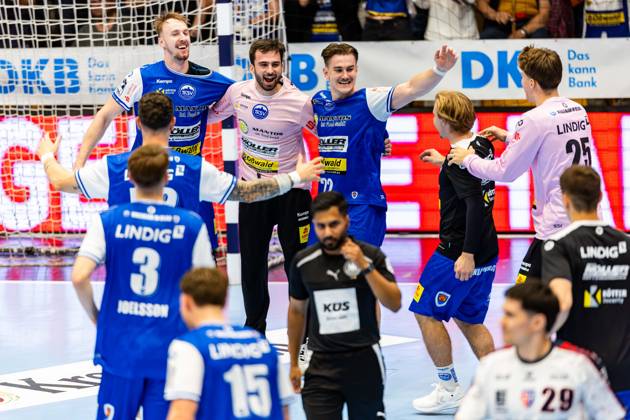 10.09.2026, GER, Handball, Maenner, Saison 26 27, Opel 1.Bl, 4.Spieltag, ThSV Eisenach - SG BBM Bietigheim Dominik Solak (ThSV Eisenach,30), Matija Spikic (ThSV Eisenach,1), Felix Aellen (ThSV Eisenach,22) 99817 Eisenach Werner-Assmann-Halle Am Sportp Thueringen Deutschland