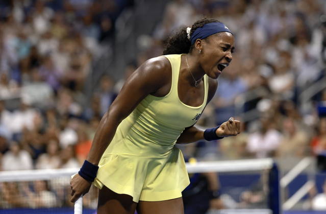 US Open tennis tournament - Day 12 Coco Gauff of the USA reacts while in action against Elena Rybakina of Kazakhstan during their Women s Singles Semifinals match of the US Open Tennis Championships at the USTA Billie Jean King National Tennis Center in Flushing Meadows, New York, USA, 10 September 2026. FLUSHING MEADOWS NEW YORK United States  Copyright: xCRISTOBALxHERRERA-ULASHKEVICHx