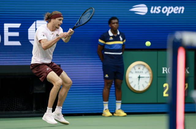 US Open tennis tournament - Day 13 Alexander Zverev of Germany hits the winning shot on match point against Karen Khachanov of Russia during the Men s Singles semi-finals at the US Open Tennis Championships at the USTA Billie Jean King National Tennis Center in Flushing Meadows, New York, USA, 11 September 2026. The 2026 US Open tournament runs from 23 August to 13 September. FLUSHING MEADOWS NEW YORK United States Copyright: xCRISTOBALxHERRERA-ULASHKEVICHx