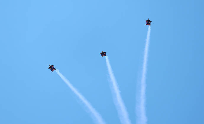 EXTREME SPORTS - Red Bull Dolomitenmann LIENZ,AUSTRIA,12.SEP.26 - EXTREME SPORTS - Red Bull Dolomitenmann. Image shows Red Bull Skydive Team.  GEPAxpictures xAmirxBeganovic