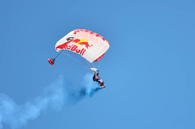 EXTREME SPORTS - Red Bull Dolomitenmann LIENZ,AUSTRIA,12.SEP.26 - EXTREME SPORTS - Red Bull Dolomitenmann. Image shows Red Bull Skydive Team.  GEPAxpictures xAmirxBeganovic