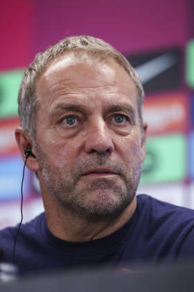 September 12, 2026, Sant Joan Despi, Barcelona, Spain: Hansi Flick, head coach of FC Barcelona, Barca attends his press conference, PK, Pressekonferenz during the training day of FC Barcelona ahead the Spanish League, LaLiga EA Sports, football match against Levante UD at Ciudad Esportiva Joan Gamper on September 12, 2026 in Sant Joan Despi, Barcelona, Spain. Sant Joan Despi Spain - ZUMAa181 20260912_zaa_a181_021 Copyright: xJavierxBorregox