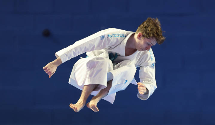 REPRO FREE *PRESS RELEASE NO REPRODUCTION FEE* EDITORIAL USE ONLY 2026 ONAKAI Karate Irish Open, Ireland National Indoor Arena, Blanchardstown 12 9 2026 Graham Mackie competing in the Male Senior Kata competition Graham Mackie competing in the Male Senior Kata competition 12 9 2026  Copyright: xx JR1W0326