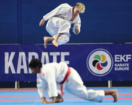 REPRO FREE *PRESS RELEASE NO REPRODUCTION FEE* EDITORIAL USE ONLY 2026 ONAKAI Karate Irish Open, Ireland National Indoor Arena, Blanchardstown 12 9 2026 James Beards of Wales competes in the the Male Senior Kata James Beards competes in the the Male Senior Kata 12 9 2026  Copyright: xx JR1W2279