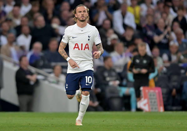 Tottenham Hotspur V Everton. Premier League. James Maddison (Spurs) during the Tottenham Hotspur V Everton Premier League match at the Tottenham Hotspur Stadium, London. This Image is for EDITORIAL USE ONLY. Licence required from the Football DataCo for any other use. Tottenham Tottenham Hotspur Stadium UK Copyright: xMartinxDaltonx Spurs_Everton_120926_MD_35
