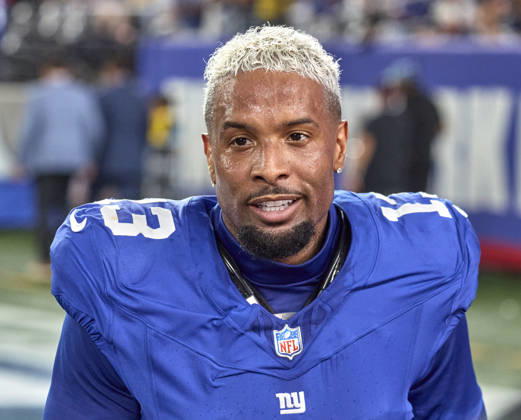 New York Giants wide receiver Odell Beckham Jr. (13) just before a NFL, American Football Herren, USA game against the Dallas Cowboys at MetLife Stadium in East Rutherford, New Jersey. CSM East Rutherford United States - ZUMAc04_ 20260914_zma_c04_010 Copyright: xDuncanxWilliamsx