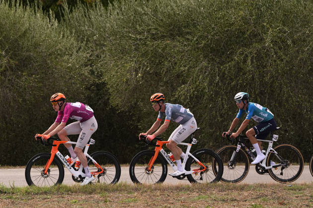 France s Dorian Godon of Netcompany Ineos leads during the Giro d™Abruzzo, stage 4 from Silvi to Controguerra (182 km) - Abruzzo, Italy - Friday, September 18, 2026. - cycling. Copyright: xFabioxFerrari LaPressex