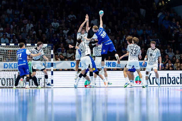 18.09.2026, GER, Handball, Maenner, Saison 26 27, Opel 1.Bl, 5.Spieltag, ThSV Eisenach - THW Kiel Dominik Solak (ThSV Eisenach,30) 99817 Eisenach Werner-Assmann-Halle Am Sportpark Thueringen Deutschland