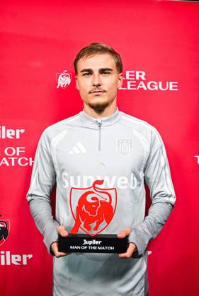 Anderlecht s Marten Winkler pictured after winning the Jupiler Man of the Match trophy a soccer match between RSC Anderlecht and SV Zulte Waregem, Saturday 19 September 2026 in Brussels, on day 7 of the 2026-2027 Jupiler Pro League first division of the Belgian championship. EMILExWINDAL  x187032649x