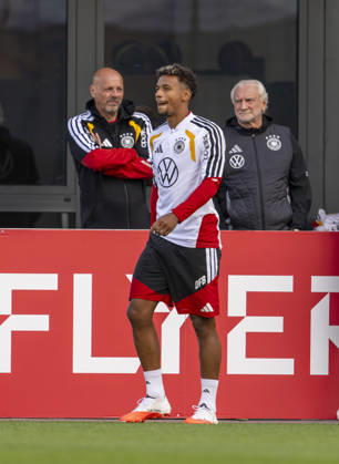 22.09.2026, Fussball DFB-Nationalmannschaft Deutschland, Trainingslager in Herzogenaurach, im Homeground bei ADIDAS, vor den UEFA Nations League Spielen, Bambase Conte (Deutschland), Sportdirektor Rudi Völler (Deutschland)