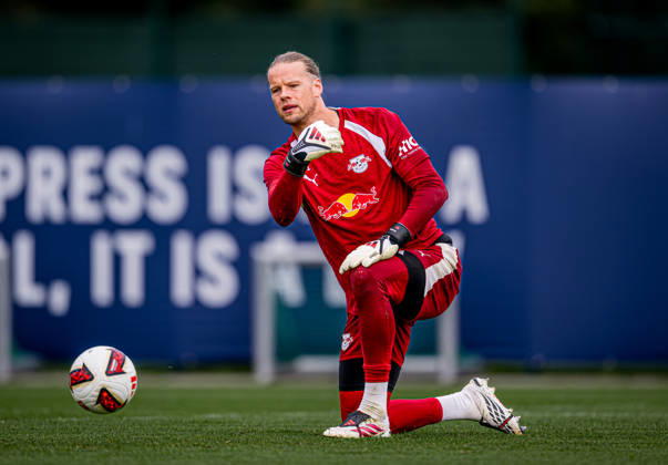 Leipzigs Örjan Nyland beim Training. Training RB Leipzig. 14. September 2026: Leipzig, Red Bull Akademie. Training RB Leipzig