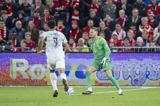 260927 Goalkeeper orjan Haskjold Nyland of Norway during the Nations League football match between Norway and Portugal on September 27, 2026 in Oslo. Photo: Marius Simensen BILDBYRAN COP 238 VG1010 bbeng fotboll football soccer fotball nations league landskamp norge norway portugal Copyright: MARIUSxSIMENSEN BB260927ZF030