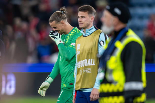 260927 Goalkeeper orjan Haskjold Nyland of Norway looks dejected after the Nations League football match between Norway and Portugal on September 27, 2026 in Oslo. Photo: Marius Simensen BILDBYRAN COP 238 VG1010 bbeng depp football fotball fotboll landskamp nations league norge norway portugal soccer Copyright: MARIUSxSIMENSEN BB260927ZV048