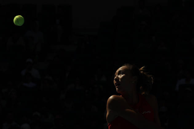 (261001) -- BEIJING, Oct. 1, 2026 -- Zheng Qinwen competes during the women s singles first round match between Zheng Qinwen of China and Shi Han of China at 2026 China Open tennis tournament in Beijing, China, Oct. 1, 2026. ) (SP)CHINA-BEIJING-TENNIS-CHINA OPEN-WOMEN S SINGLES(CN) BaixXuefei