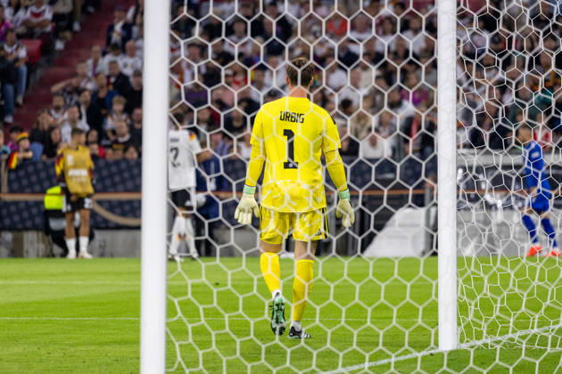 Fussball: UEFA Nations League 2026 - 2027, 3. Spieltag - Deutschland vs Serbien - Allianz-Arena (München) : Jonas Urig (Deutschland, 1) Copyright: xMichellexLukax