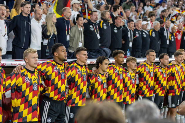 Fussball: UEFA Nations League 2026 - 2027, 3. Spieltag - Deutschland vs Serbien - Allianz-Arena (München) : Mannschaftsfoto, Totale Copyright: xMichellexLukax