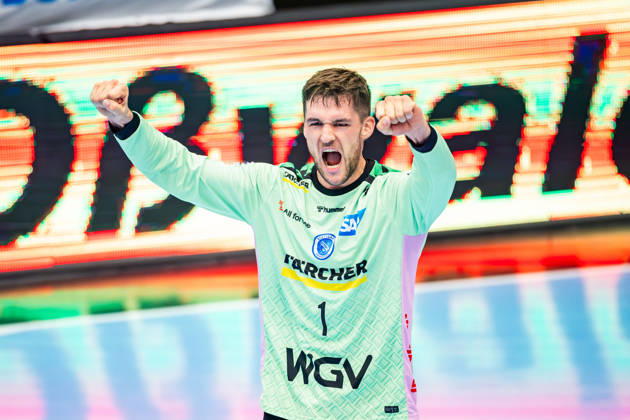 01.10.2026, GER, Handball, Maenner, Saison 26 27, Opel 1.Bl, 7.Spieltag, ThSV Eisenach - TVB Stuttgart Mateusz Kornecki (TVB Stuttgart) 99817 Eisenach Werner-Assmann-Halle Am Sportp Thueringen Deutschland