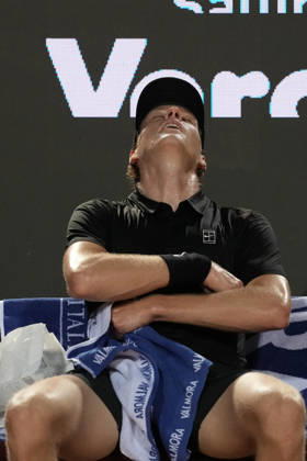 Jannik Sinner during the match between Jannik Sinner (ITA) vs Daniil Medvedev at the Italian Open in Rome, Friday, May 15, 2026. (Alfredo Falcone LaPresse)  Copyright: xAlfredoxFalcone LaPressex