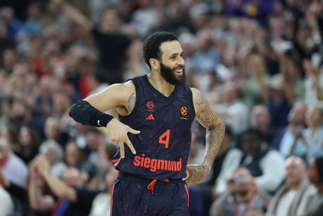 Duane Washington Jr. (FC Bayern Basketball, 04) bejubelt einen Treffer, Jubel, Emotionen, GER, FC Bayern Basketball vs. Partizan Mozzart Bet Belgrad, Basketball, Euroleague, 3. Spieltag, Saison 2026 2027, 02.10.2026, GER, FC Bayern Basketball vs. Partizan Mozzart Bet Belgrad, Basketball, Euroleague, 3. Spieltag, Saison 2026 2027, 02.10.2026 Muenchen Copyright: xEibner-Pressefoto JennixMaulx EP_JML