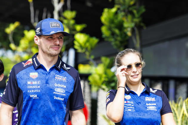 3rd October 2026; Sepang IC, Kuala Lumpur, Malaysia; Formula 1, Bahrain Grand Prix, Qualifying Day; Max Verstappen (3) of Netherlands and Oracle Red Bull Racing arriving StephenxBlackberry