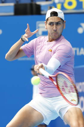 October 3, 2026, Tokyo, Japan: Alejandro Tabilo (Chile) returns a shot against Denis Shapovalov (Canada) during their Round of 16 match at the Kinoshita Group Japan Open Tennis Championships at Ariake Colosseum in Tokyo. The tournament runs from September 29 to October 6. Shapovalov won 7-5, 3-6, 6-4. Tokyo Japan - ZUMAm191 20261003_aap_m191_005 Copyright: xRodrigoxReyesxMarinx