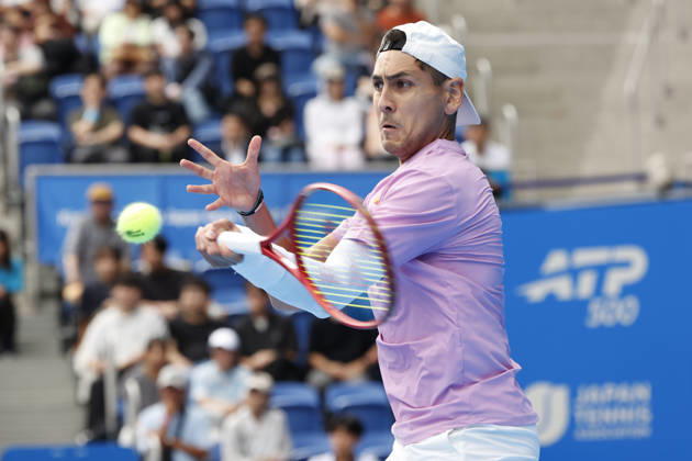 October 3, 2026, Tokyo, Japan: Alejandro Tabilo (Chile) returns a shot against Denis Shapovalov (Canada) during their Round of 16 match at the Kinoshita Group Japan Open Tennis Championships at Ariake Colosseum in Tokyo. The tournament runs from September 29 to October 6. Shapovalov won 7-5, 3-6, 6-4. Tokyo Japan - ZUMAm191 20261003_aap_m191_012 Copyright: xRodrigoxReyesxMarinx
