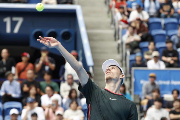 October 3, 2026, Tokyo, Japan: Denis Shapovalov (Canada) serves against Alejandro Tabilo (Chile) during their Round of 16 match at the Kinoshita Group Japan Open Tennis Championships at Ariake Colosseum in Tokyo. The tournament runs from September 29 to October 6. Shapovalov won 7-5, 3-6, 6-4. Tokyo Japan - ZUMAm191 20261003_aap_m191_019 Copyright: xRodrigoxReyesxMarinx