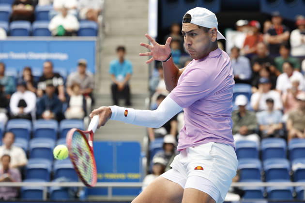 October 3, 2026, Tokyo, Japan: Alejandro Tabilo (Chile) returns a shot against Denis Shapovalov (Canada) during their Round of 16 match at the Kinoshita Group Japan Open Tennis Championships at Ariake Colosseum in Tokyo. The tournament runs from September 29 to October 6. Shapovalov won 7-5, 3-6, 6-4. Tokyo Japan - ZUMAm191 20261003_aap_m191_024 Copyright: xRodrigoxReyesxMarinx