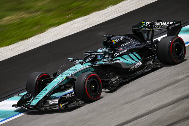 F1 - BAHRAIN GRAND PRIX IN MALAYSIA 2026 63 RUSSELL George (gbr), Mercedes AMG F1 Team W17, action during the 2026 Formula 1 Bahrain Grand Prix in Malaysia, 16th round of the 2026 Formula One World Championship, WM, Weltmeisterschaft from October 2 to 4, 2026 on the Sepang International Circuit, in Sepang, Malaysia - SepangMalaysia  Copyright: xALBERTOxVIMERCATIx