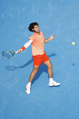 October 3, 2026, Tokyo, Japan: Carlos Alcaraz (Spain) returns a shot against Matteo Arnaldi (Italy) during their Round of 16 match at the Kinoshita Group Japan Open Tennis Championships at Ariake Colosseum in Tokyo. The tournament runs from September 29 to October 6. Alcaraz won 7-6(6), 6-1. Tokyo Japan - ZUMAm191 20261003_aap_m191_030 Copyright: xRodrigoxReyesxMarinx