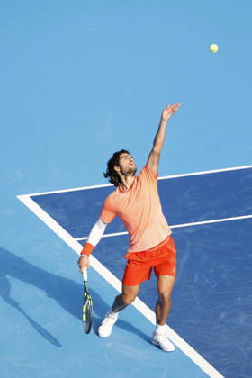 October 3, 2026, Tokyo, Japan: Carlos Alcaraz (Spain) serves against Matteo Arnaldi (Italy) during their Round of 16 match at the Kinoshita Group Japan Open Tennis Championships at Ariake Colosseum in Tokyo. The tournament runs from September 29 to October 6. Alcaraz won 7-6(6), 6-1. Tokyo Japan - ZUMAm191 20261003_aap_m191_042 Copyright: xRodrigoxReyesxMarinx