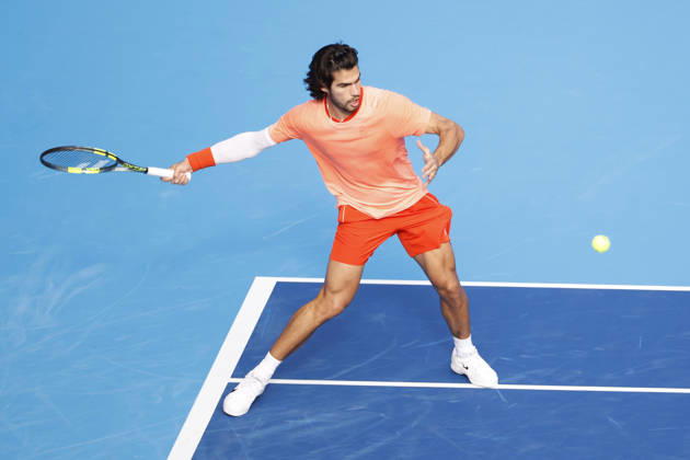 October 3, 2026, Tokyo, Japan: Carlos Alcaraz (Spain) returns a shot against Matteo Arnaldi (Italy) during their Round of 16 match at the Kinoshita Group Japan Open Tennis Championships at Ariake Colosseum in Tokyo. The tournament runs from September 29 to October 6. Alcaraz won 7-6(6), 6-1. Tokyo Japan - ZUMAm191 20261003_aap_m191_041 Copyright: xRodrigoxReyesxMarinx