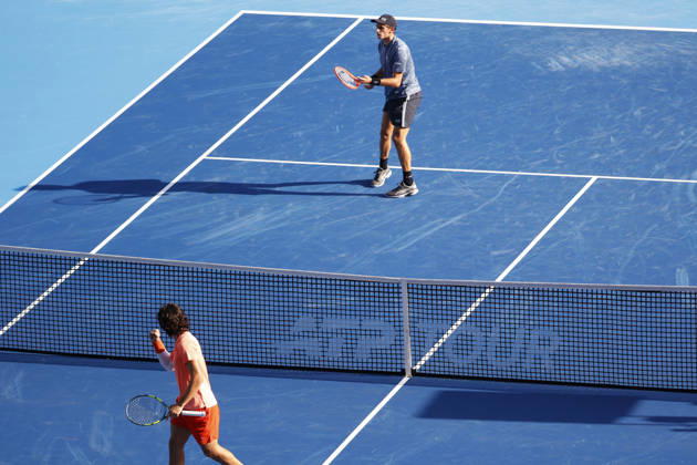 October 3, 2026, Tokyo, Japan: (From bottom to top) Carlos Alcaraz (Spain) reacts against Matteo Arnaldi (Italy) during their Round of 16 match at the Kinoshita Group Japan Open Tennis Championships at Ariake Colosseum in Tokyo. The tournament runs from September 29 to October 6. Alcaraz won 7-6(6), 6-1. Tokyo Japan - ZUMAm191 20261003_aap_m191_048 Copyright: xRodrigoxReyesxMarinx