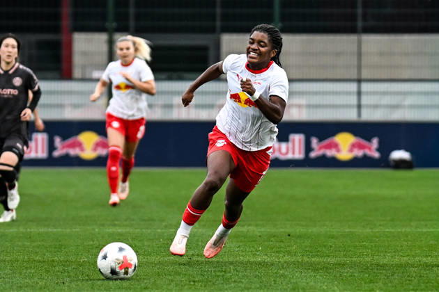 Fußball I Frauen I Saison 2026-2027 I Bundesliga I 6. Spieltag I RB Leipzig - 1. FSV Mainz 05 I 03.10.2026 Delice Boboy (17, Rasenballsport Leipzig) Freisteller, Nahaufnahme, Porträt, Portrait, Einzelfoto, Einzelbild, Körper Leipzig RB Trainingszentrum, Cottaweg 7 Sachsen Deutschland Copyright: xLobeca InesxHähnelx